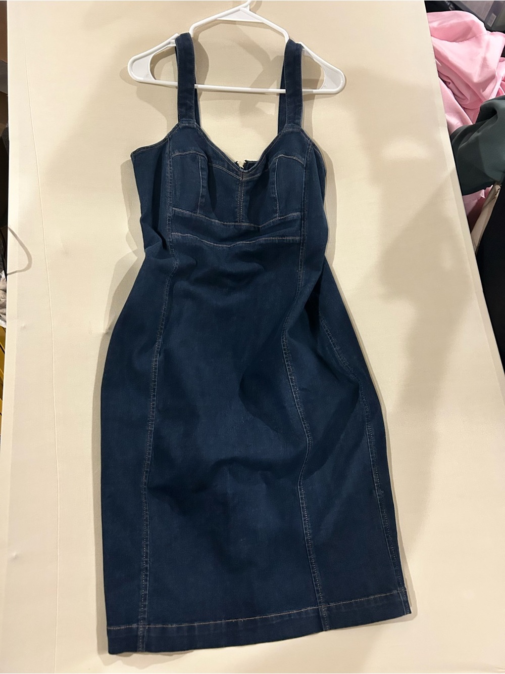 White House Black Market Dark Blue Denim Midi Dress